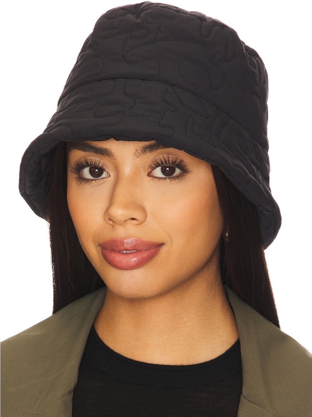 Lack Of Color Quilted Black Bucket Hat